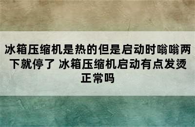 冰箱压缩机是热的但是启动时嗡嗡两下就停了 冰箱压缩机启动有点发烫正常吗